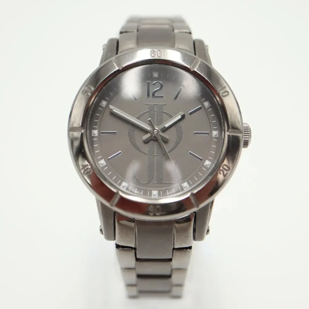Jennifer Lopez Womens Gray Gunmetal Watch 30mm Stainless Steel with New Battery